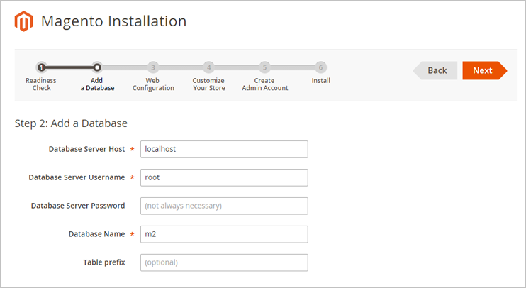 Magento 2 database access data